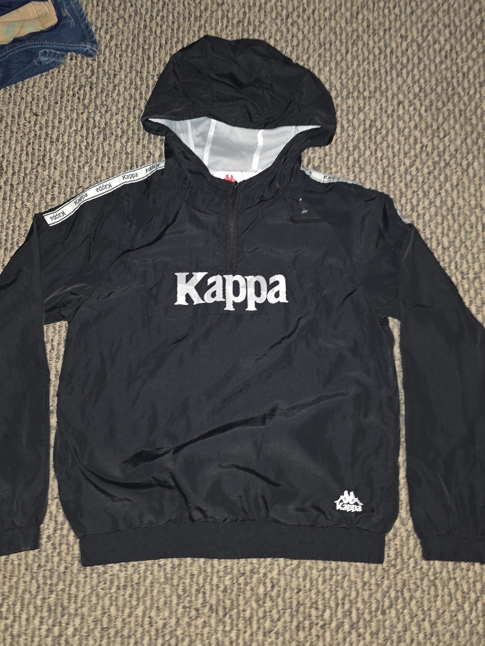 Kappa Black Logo Windbreaker Hoodie